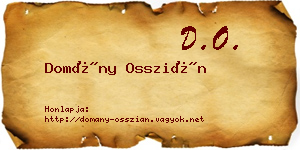 Domány Osszián névjegykártya